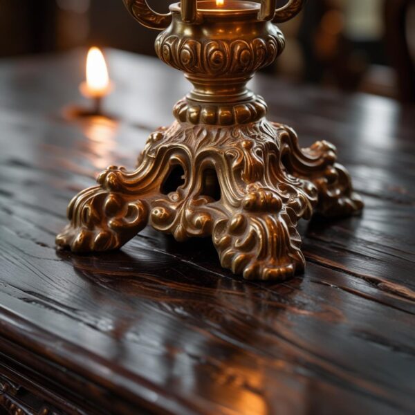 Antique Brass Candle Holder - Image 2