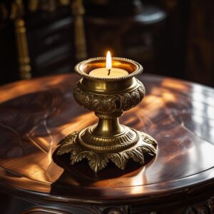 Antique Brass Candle Holder