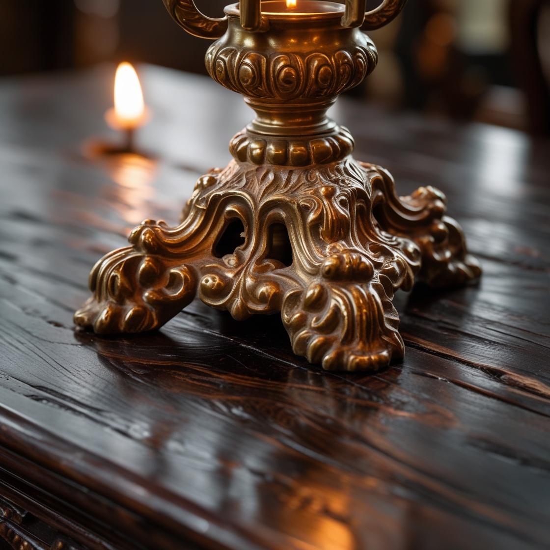 Antique Brass Candle Holder - Image 2