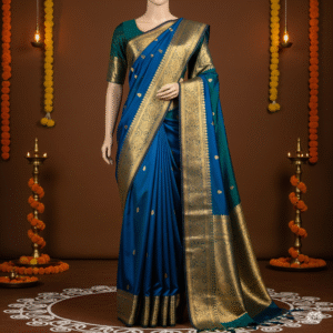 Designer Silk Saree with Zari Border