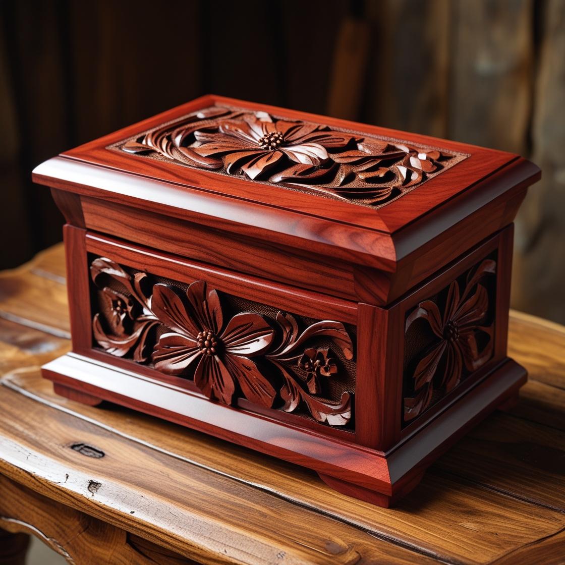 Royal Wooden Carved Jewelry Box - Image 4