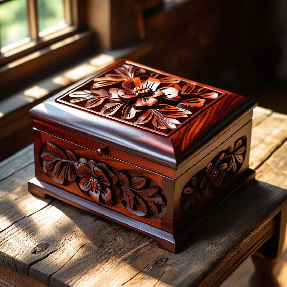 Royal Wooden Carved Jewelry Box