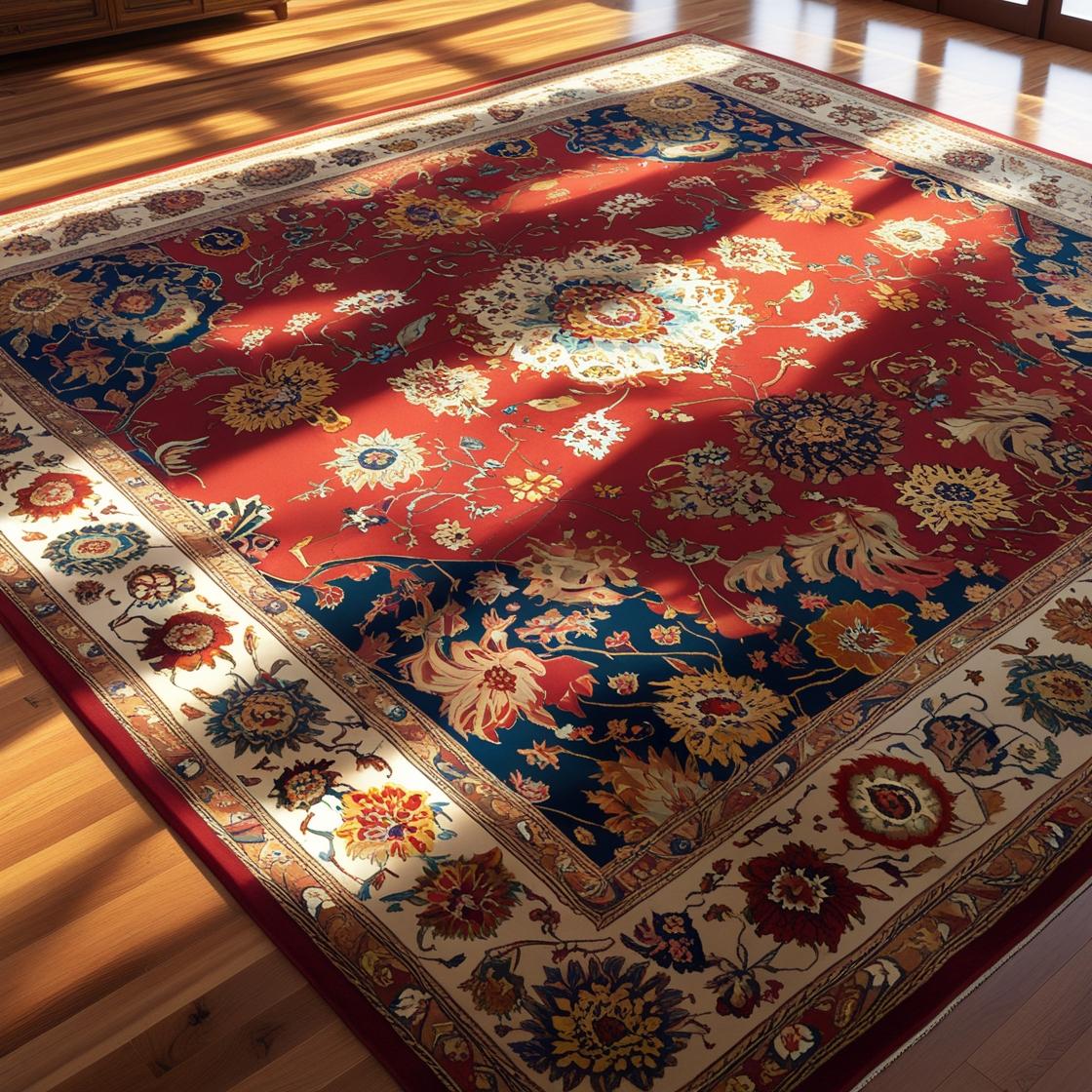 Handmade Kashmiri Silk Carpet - Image 3