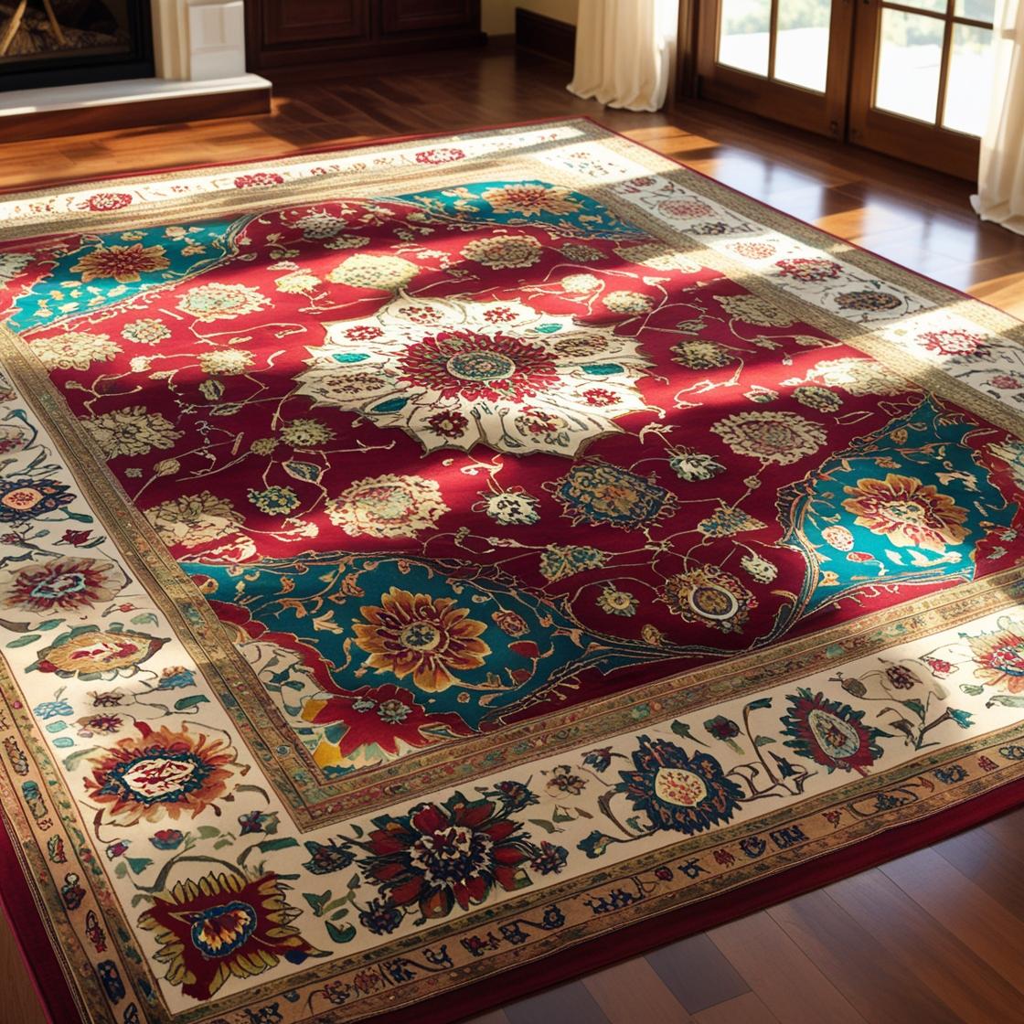 Handmade Kashmiri Silk Carpet - Image 2